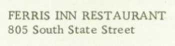 Ferris Inn - Big Rapids Yearbook Ad